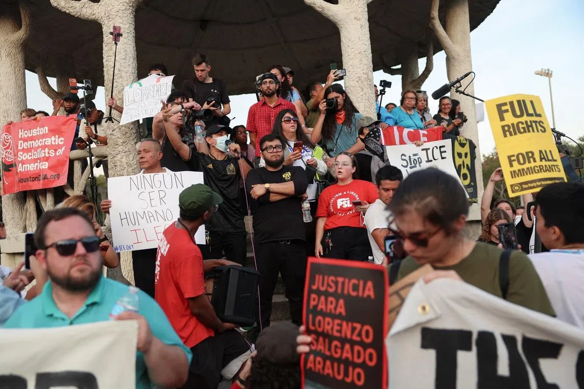 Protests erupted in Houstan after the shooting of a Mexican national, Lorenzo Salgado Araujo, on July 7 by a US Immigration and Customs Enforcement agent.