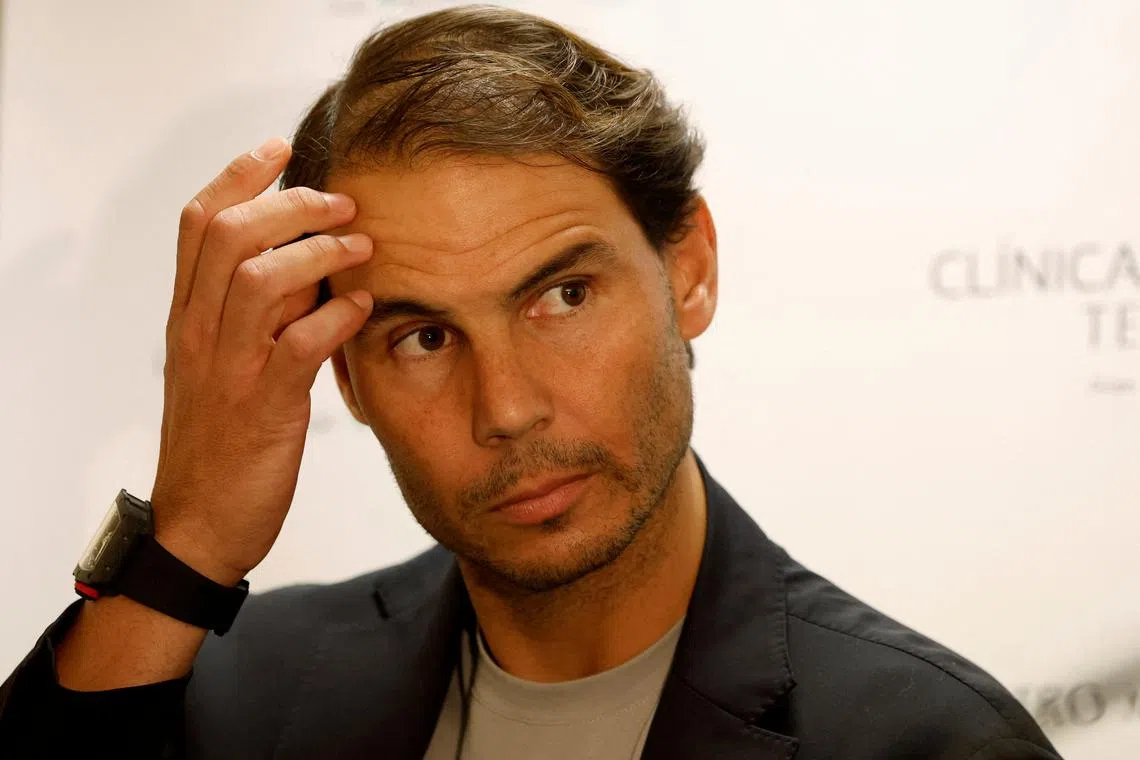 Tennis - Rafael Nadal visits Barcelona's tennis clinic - Teknon Tennis Clinic, Barcelona, Spain - November 15, 2023 Spain's Rafael Nadal during his visit REUTERS/Albert Gea/File Photo