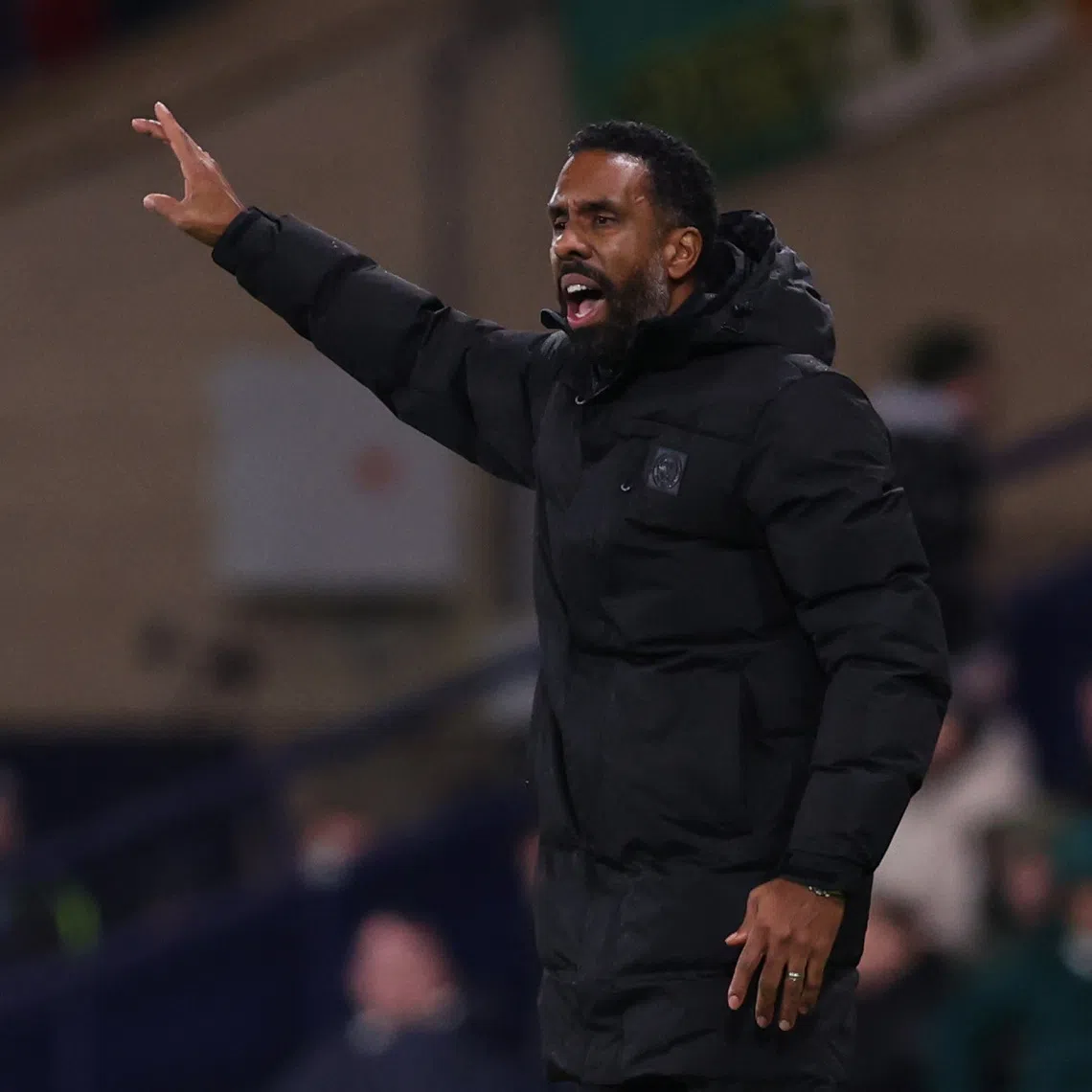 Soccer Football - Scottish League Cup Final - St Mirren v Celtic - Hampden Park, Glasgow, Scotland, Britain - December 14, 2025 Celtic manager Wilfried Nancy reacts Action Images via Reuters/Craig Brough