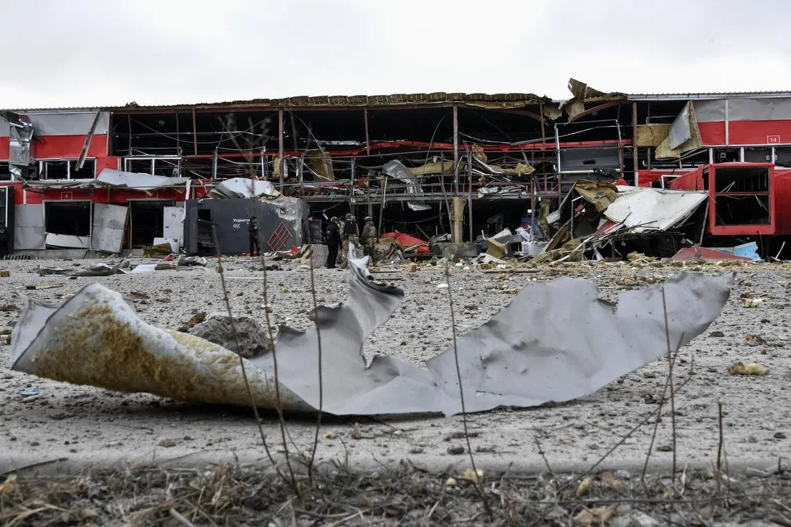 A postal distribution centre of Nova Post company hit by Russian missile, amid Russia's attack on Ukraine, in Zaporizhzhia, Ukraine March 17, 2026. REUTERS/Stringer