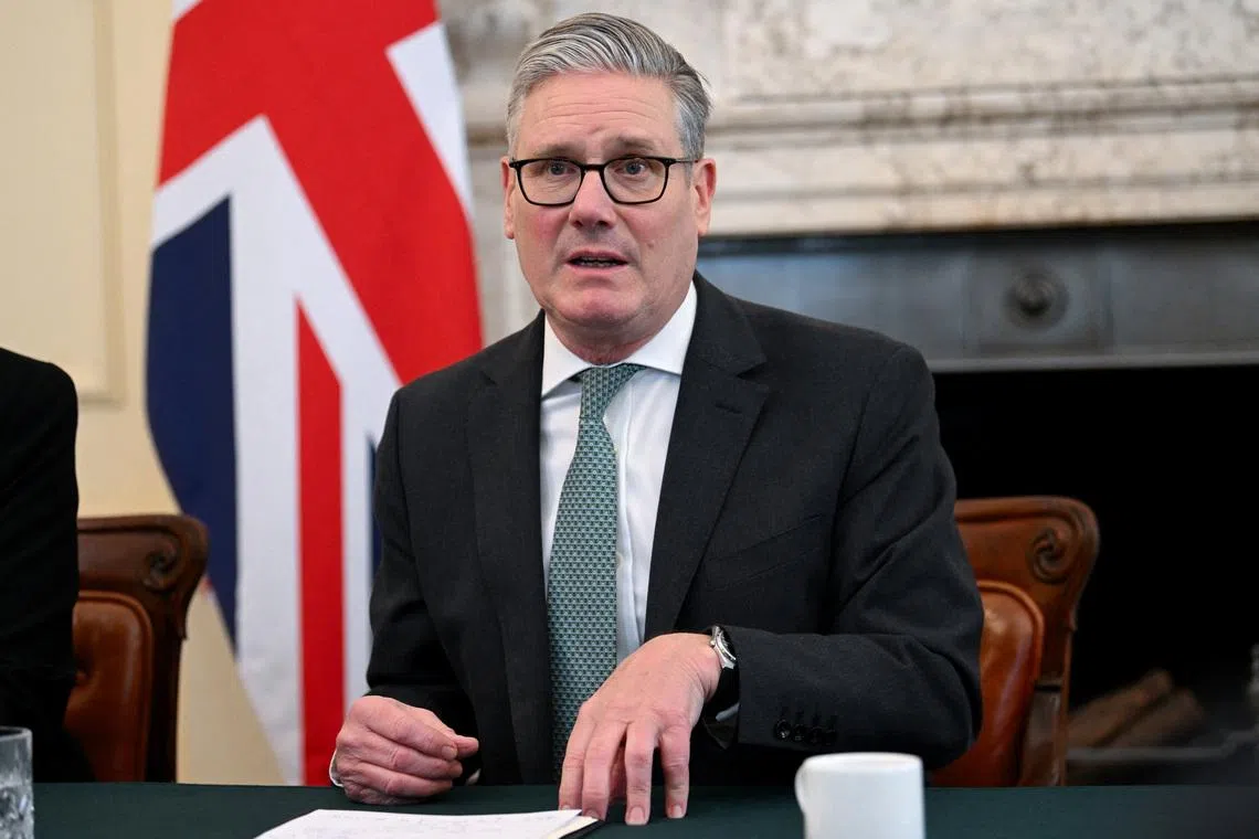 Britain's Prime Minister Keir Starmer attends a meeting to discuss the U.S.-Israeli conflict with Iran and the impact on the Strait of Hormuz, in London, Britain, March 30, 2026. REUTERS/Jaimi Joy/Pool