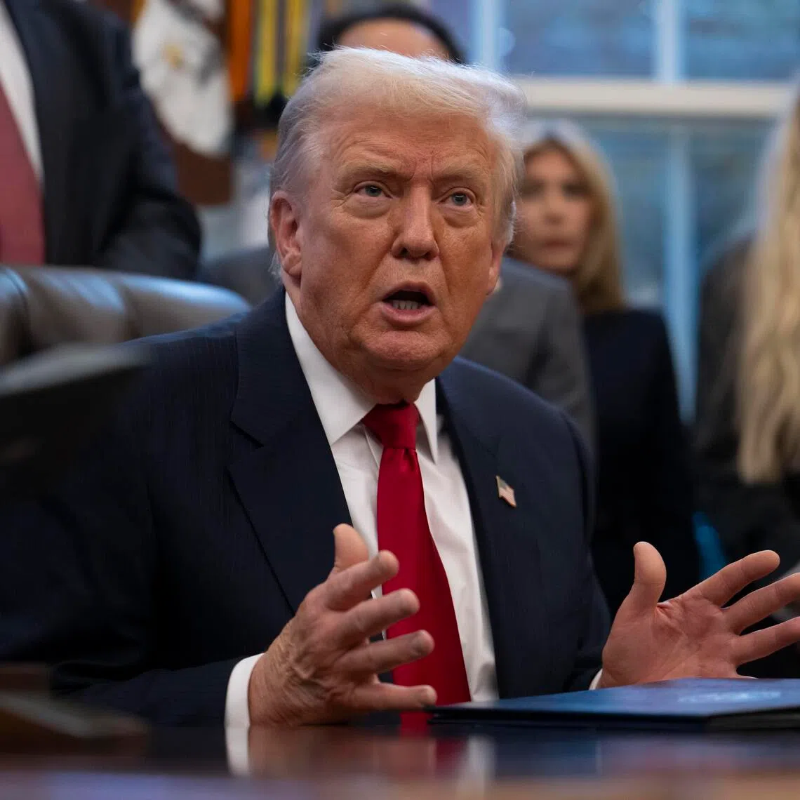 Mr Donald Trump hailed what he called a decline in inflation since he took office, arguing that food prices and energy prices were coming down.