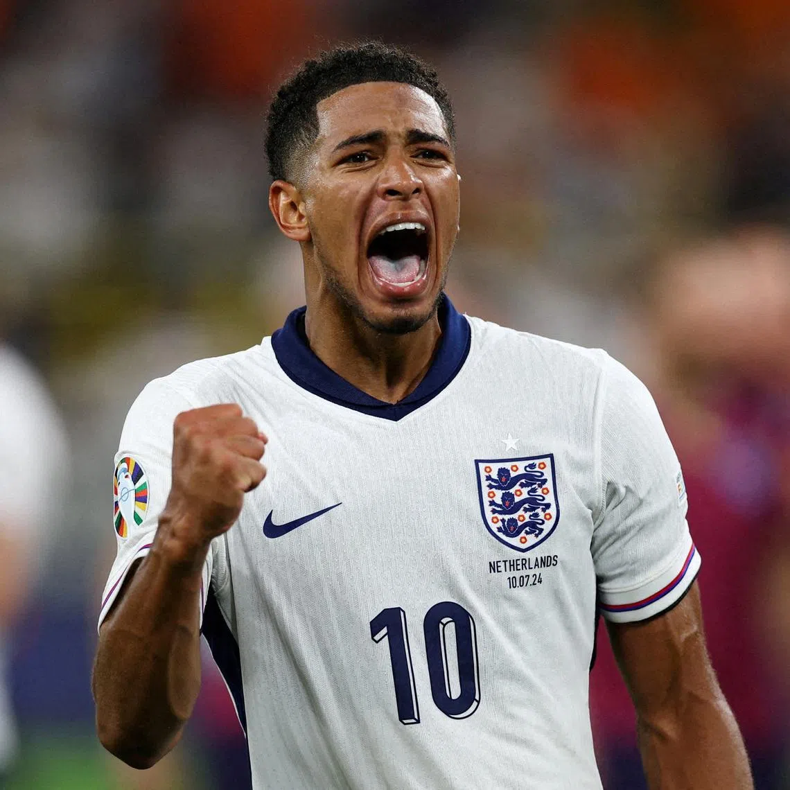 FILE PHOTO: Soccer Football - Euro 2024 - Semi Final - Netherlands v England - Dortmund BVB Stadion, Dortmund, Germany - July 10, 2024  England's Jude Bellingham celebrates after the match REUTERS/Lee Smith/File Photo