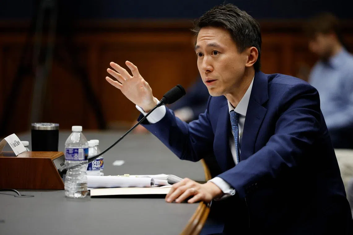 TikTok CEO Chew Shou Zi testifies before the House Energy and Commerce Committee March 23. 