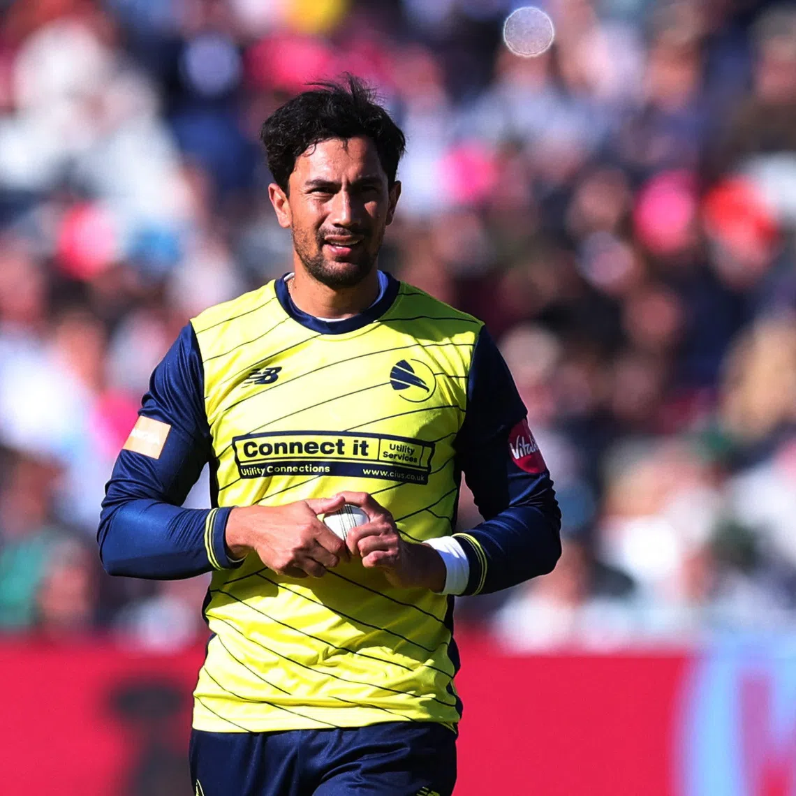 FILE PHOTO: Cricket - Vitality Blast - Semi Final - Northamptonshire v Hampshire - Edgbaston Cricket Ground, Birmingham, Britain - September 13, 2025 Hampshire's Bjorn Fortuin Action Images via Reuters/Craig Brough/File Photo