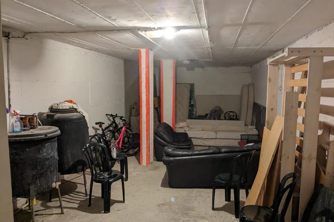 The couple had 90 seconds to run down from their unit at the top floor of their fourth-storey flat, all the way down to the basement every time the siren went off.