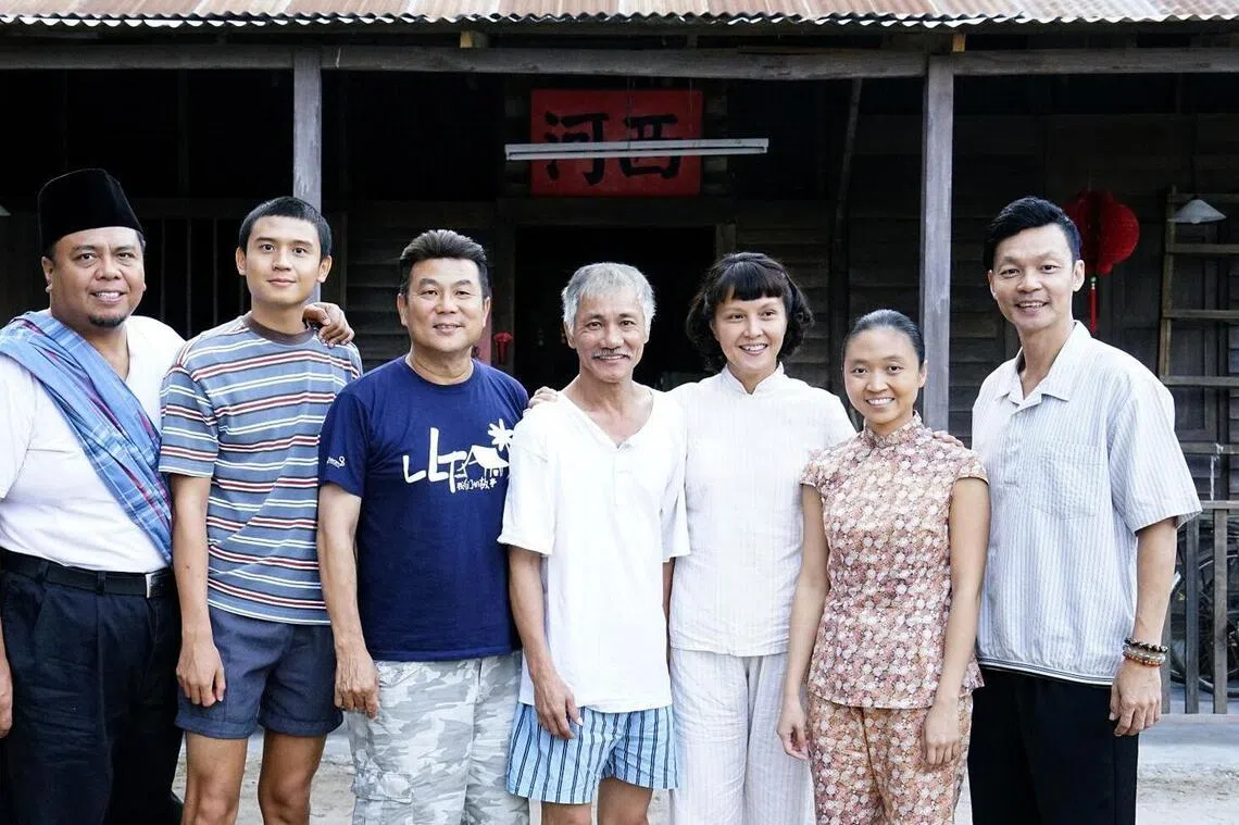 Long Long Time Ago cast (from left) Suhaimi Yusof, Benjamin Tan Junming, director Jack Neo, Wang Lei, Aileen Tan, Charmaine Sei and Mark Lee.