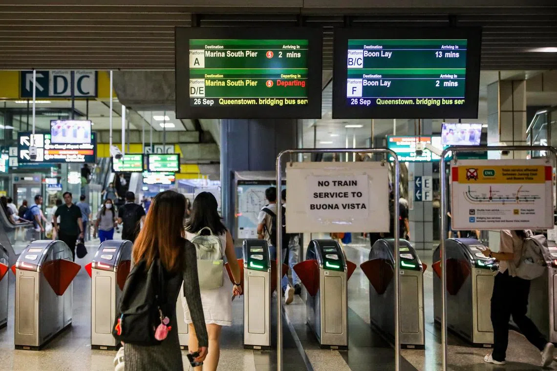 Train services between Jurong East and Buona Vista have been disrupted since Sept 25, with about 2.1 million passengers affected so far.