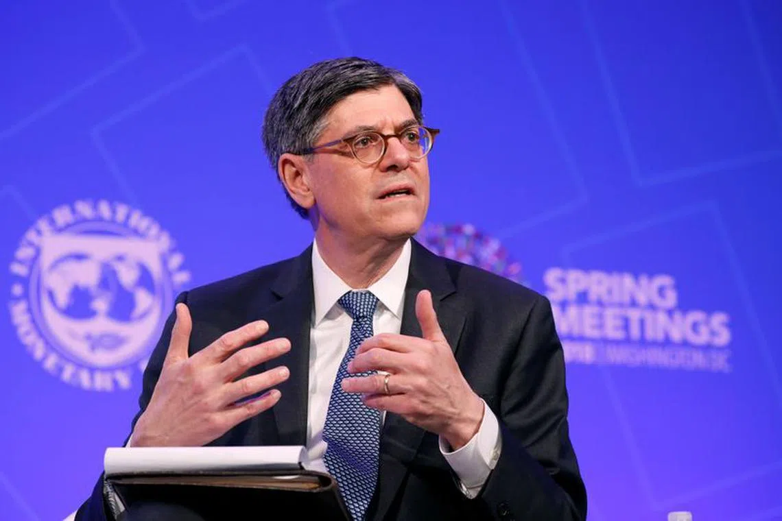 Former U.S. Treasury Secretary Jack Lew speaks during a panel entitled "Reforming the Euro Area: Views from Inside and Outside of Europe" during IMF spring meetings in Washington, U.S., April 19, 2018. REUTERS/Aaron P. Bernstein/File Photo