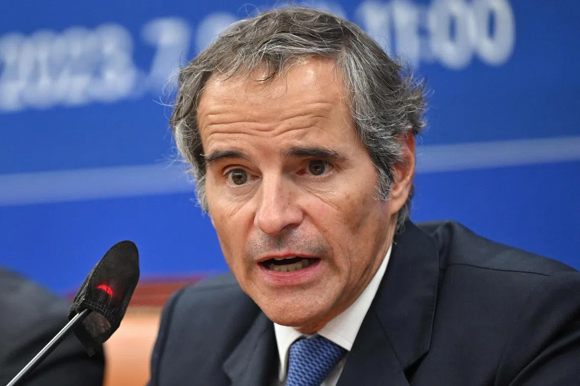 Mr Rafael Grossi was met with angry protests by civic groups as he arrived in South Korea on Friday.