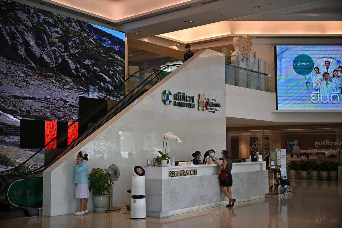 A generic view of Samitivej Srinakarin Hospital, on May 24, 2024, where injured passengers and crew of Flight SQ321 are being treated.