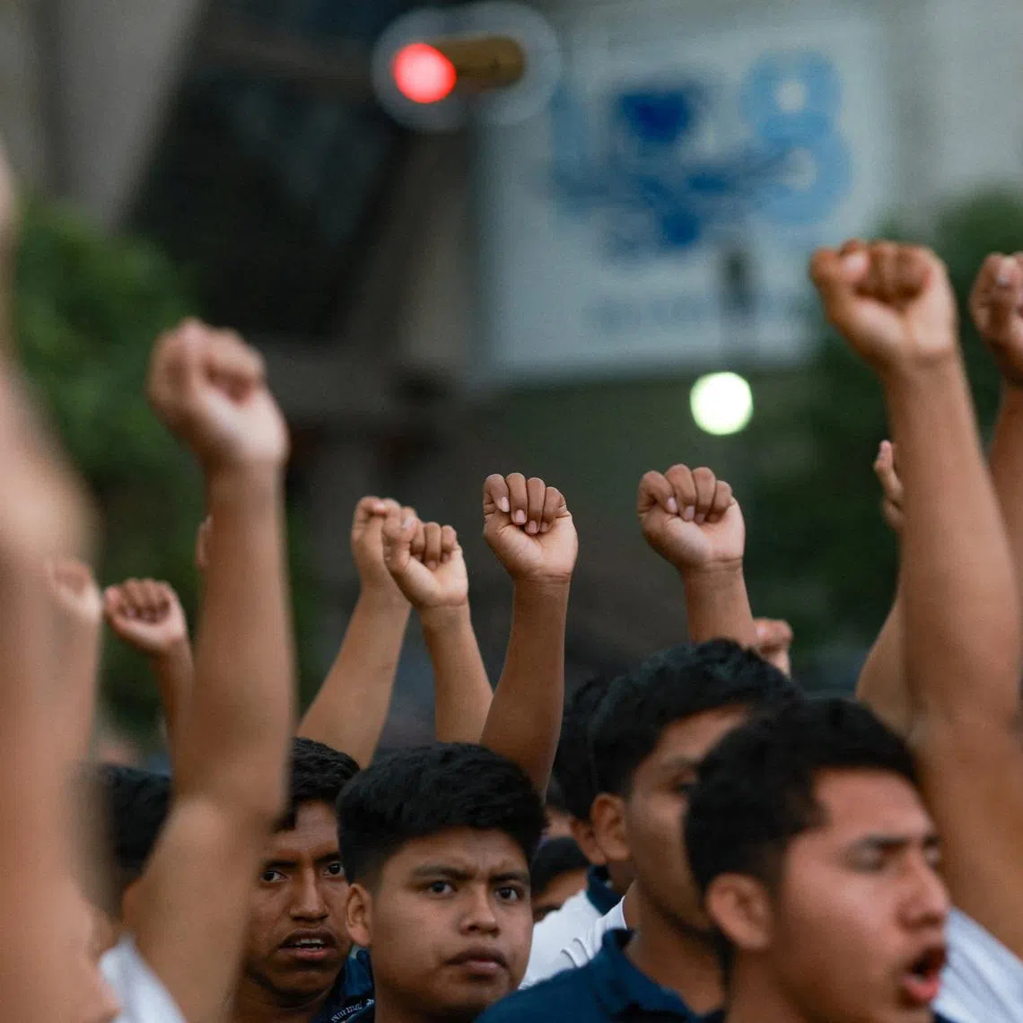 Students of the Ayotzinapa Rural Teachers' College take part in a march to demand justice in the 2014 disappearance of 43 students of Ayotzinapa Rural Teachers' College, in Mexico City, Mexico, June 26, 2025. REUTERS/Henry Romero