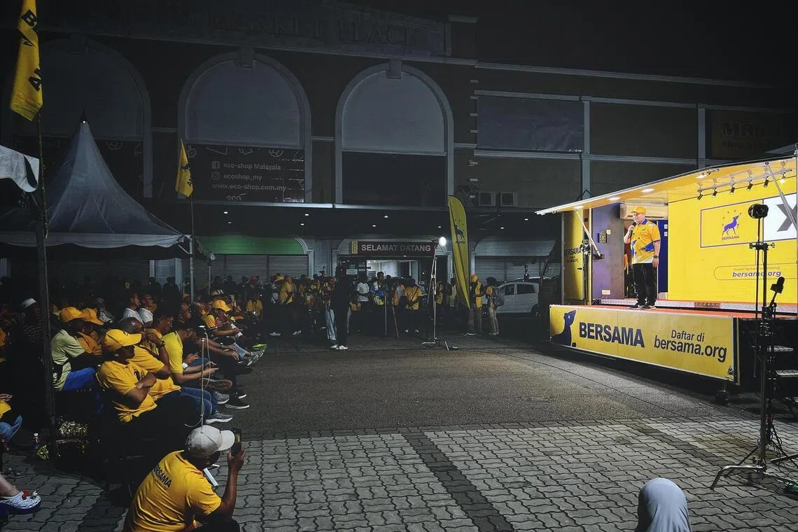 Image 1: Malaysia’s former economy minister Rafizi Ramli at a Parti Bersama Malaysia rally in Tampoi, Johor Bahru, on July 10.