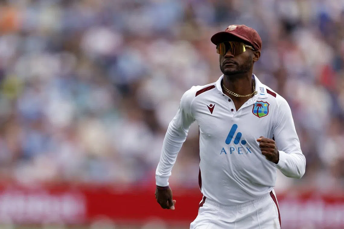 FILE PHOTO: Cricket - Third Test - England v West Indies - Edgbaston Cricket Ground, Birmingham, Britain - July 27, 2024 England's Kraigg Brathwaite in action Action Images via Reuters/Andrew Couldridge/File Photo