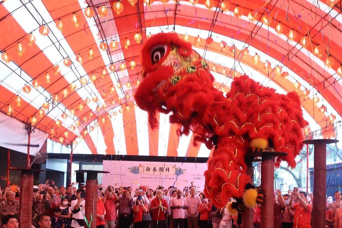 Minister for Home Affairs and Law K. Shanmugam at  the  annual  Chinese  New  Year  spring  reception  organised  by  the Singapore Hokkien Huay Kuan clan association on Sunday.
