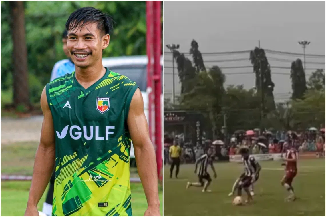 Thai footballer dies on the pitch in southern Thailand after being struck by lightning