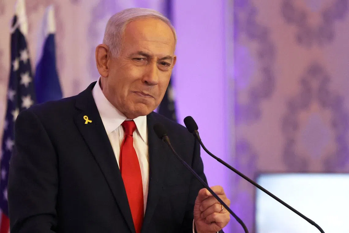 Israeli Prime Minister Benjamin Netanyahu speaks during ‘Christian Conference’ in Jerusalem July 27, 2025. REUTERS/Ronen Zvulun/File Photo