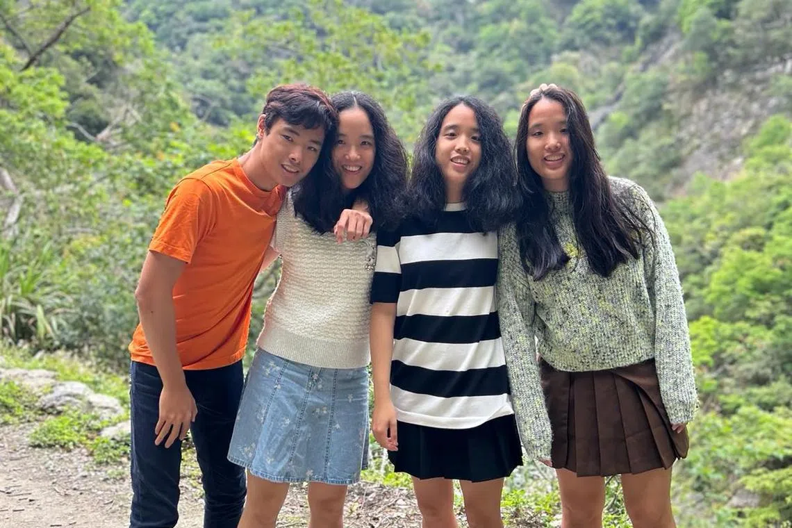 The Cheng siblings now (from left): Yannis, Zacharee, Shanna and Abby will be turning 20 in September.