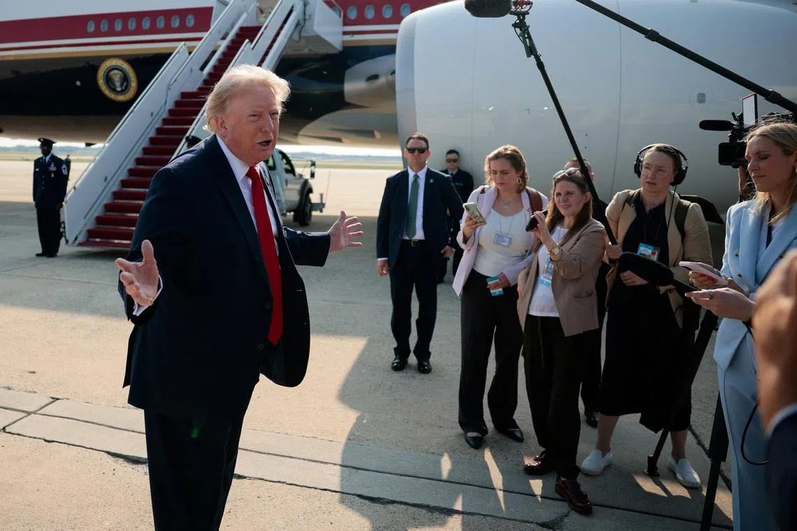 Asked about criticisms that he was using his position to enrich himself, US President Donald Trump said his earnings were placed in blind trusts to ensure that he could not do so.
