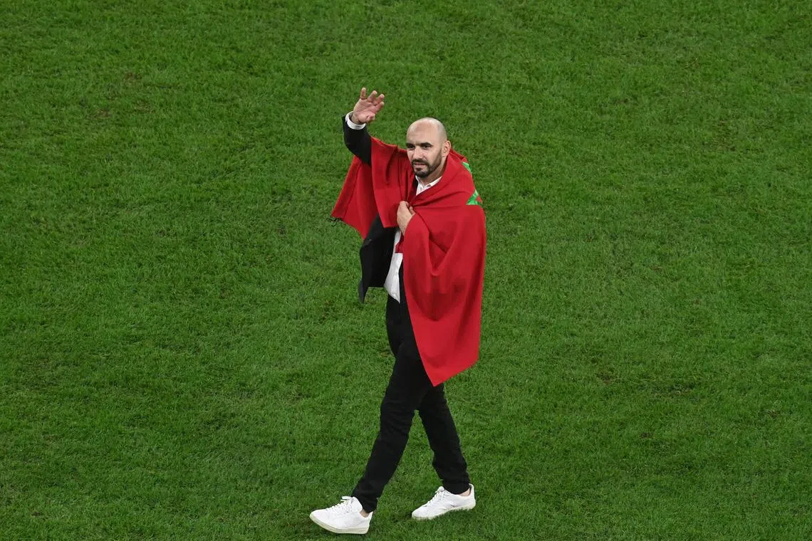 Morocco coach Walid Regragui played 45 times for his country, reaching the Africa Cup of Nations in 2004 when they lost to Tunisia in the final.