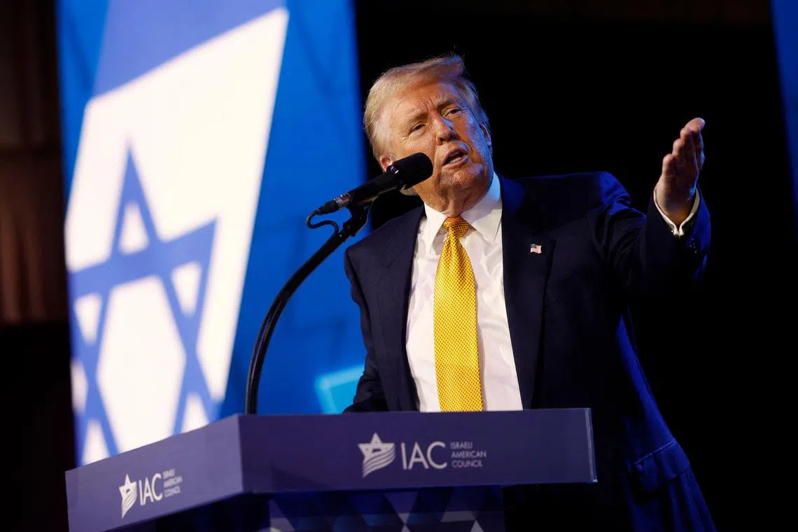 Throughout the speech, Trump frequently suggested his backing for Israel should result in better political support among Jewish Americans.
