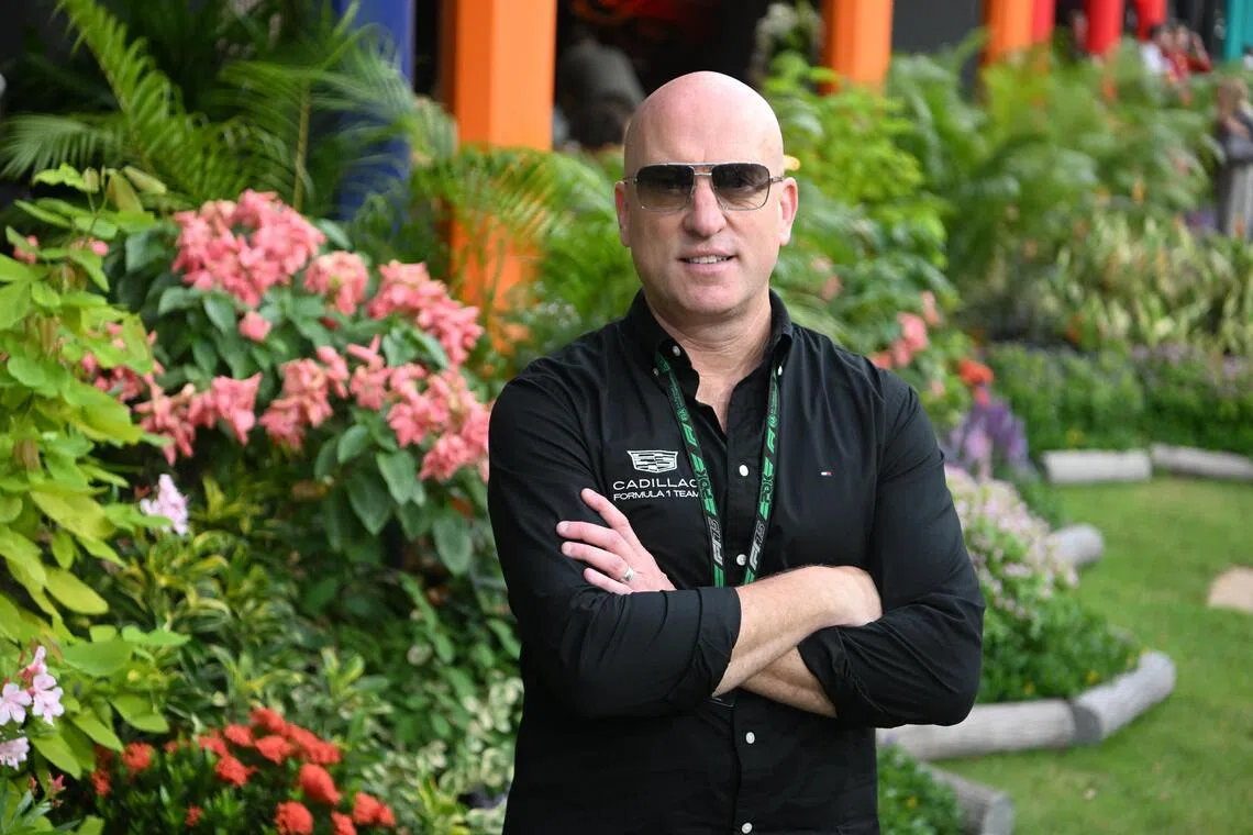 Cadillac chief executive Dan Towriss at the Formula 1 Singapore Airlines Singapore Grand Prix at the Marina Bay Street Circuit on Oct 5, 2025. "it’s a moment I’m incredibly proud of," he says of their impending livery unveiling.