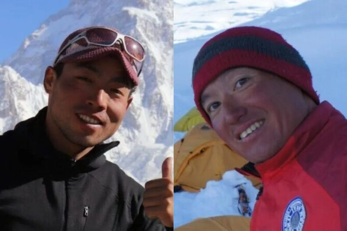 Atsushi Taguchi (left) and Ryuseki Hiraoka were attempting to summit the 7,027m Spantik mountain, in Pakistan's Karakoram range, when they went missing.