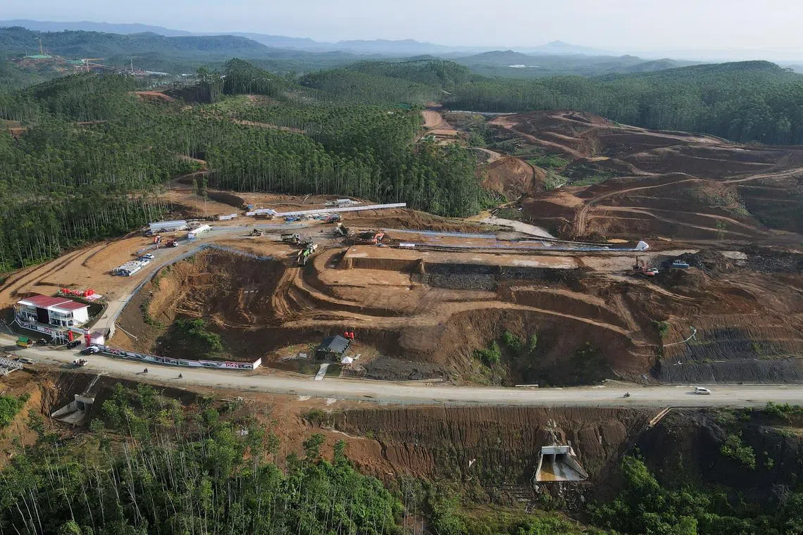 FILE PHOTO: General view of core goverment area construction of Indonesia's new capital, known as Nusantara National Capital (IKN), in Sepaku, East Kalimantan province, Indonesia, March 8, 2023. REUTERS/Willy Kurniawan/File Photo