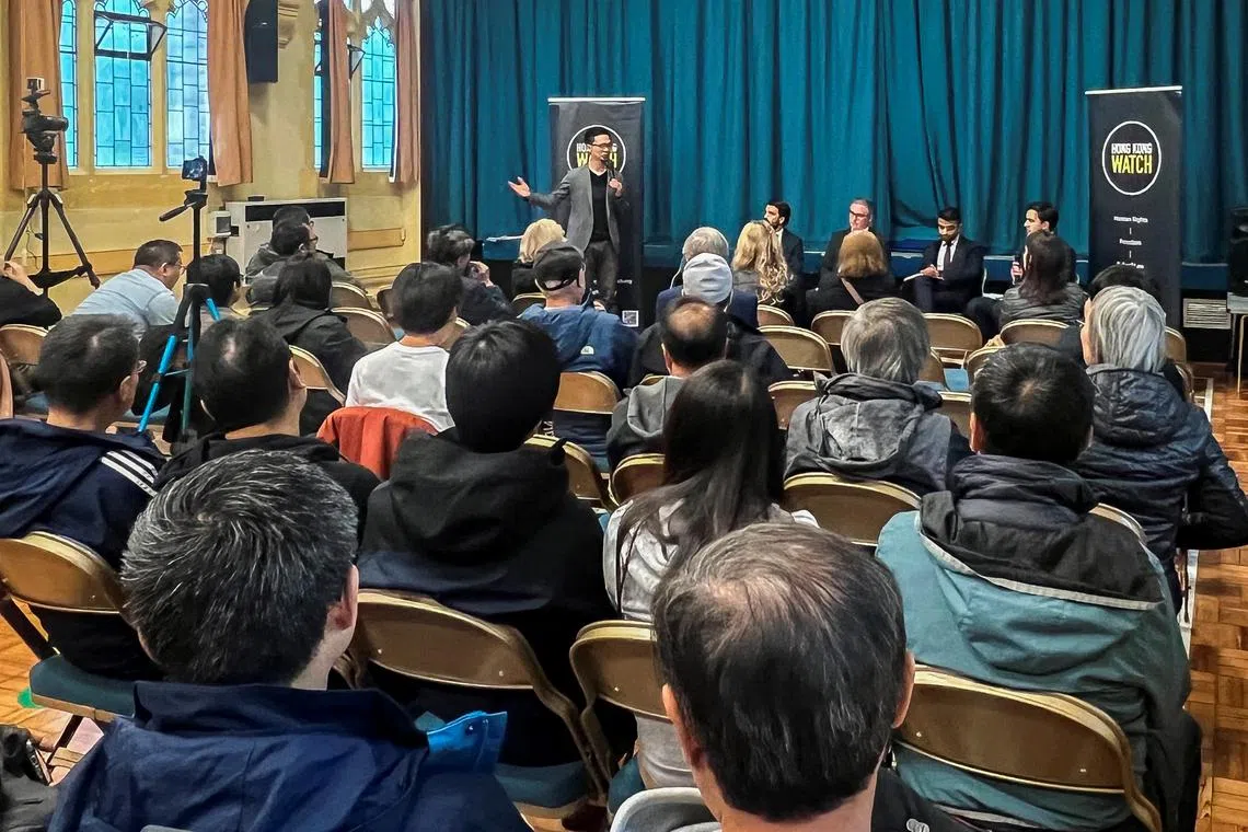 People participate in a hustings event focussed on the Hong Kong community, in Sutton, London, Britain June 15, 2024. REUTERS/Alun John/file photo