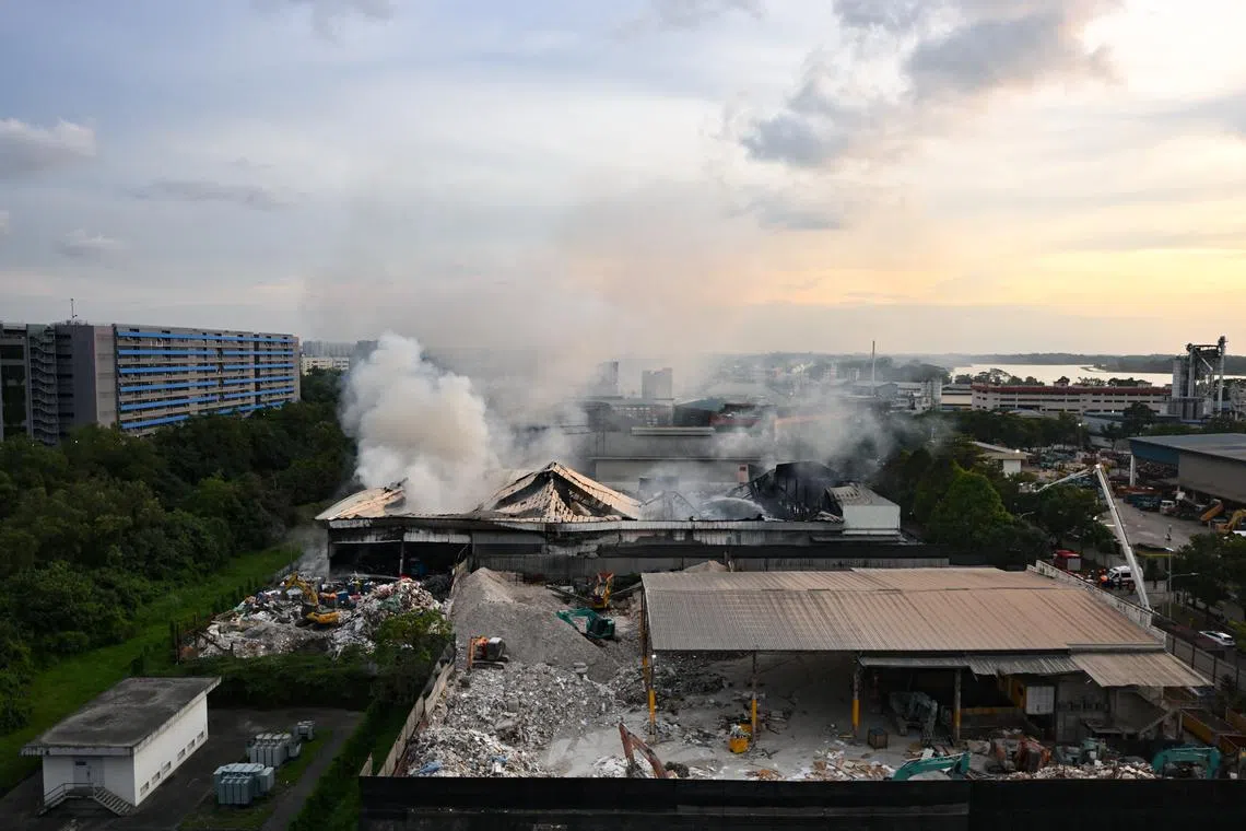 The Feb 19 fire at the listed address of Wah & Hua, a recycling and waste management firm, was largely extinguished after a nearly nine-hour battle.