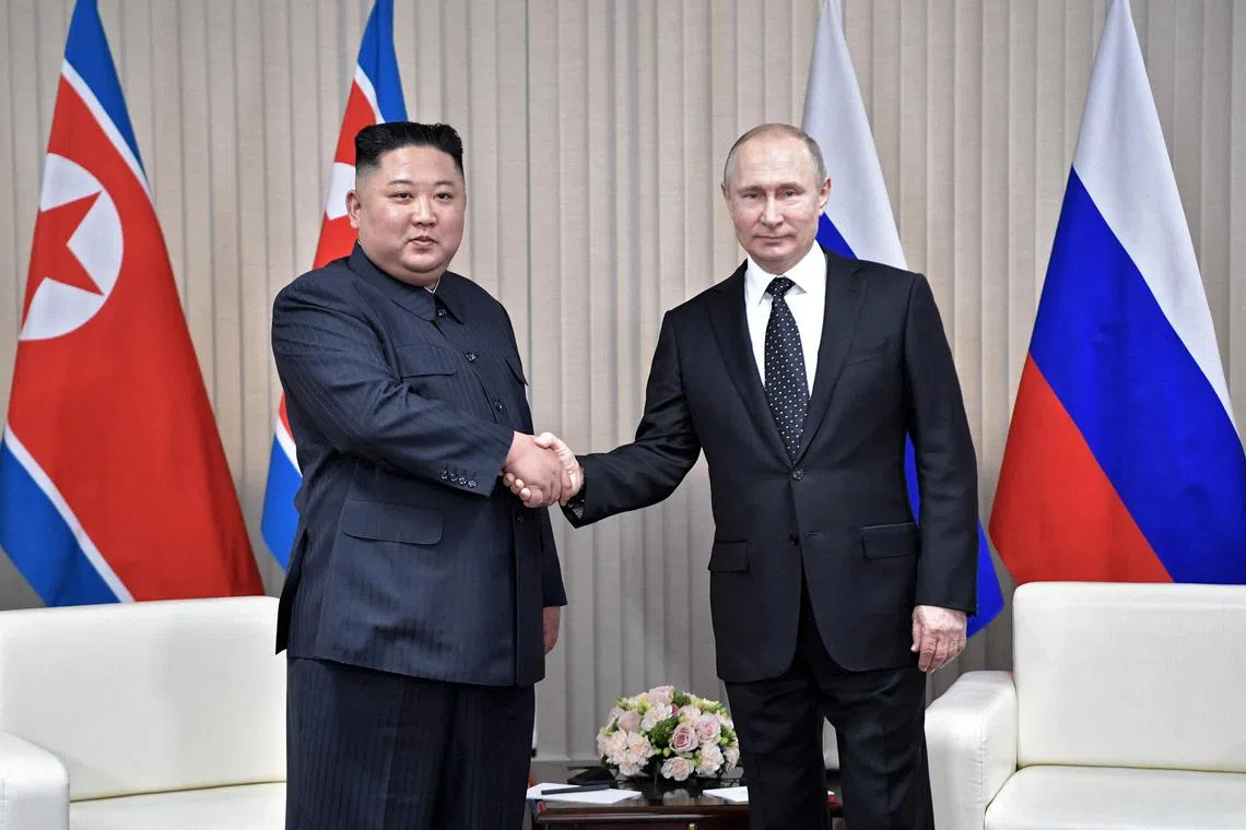 North Korean leader Kim Jong Un held his first summit with Russian President Vladimir Putin in Vladivostok, Russia, on April 25, 2019. 