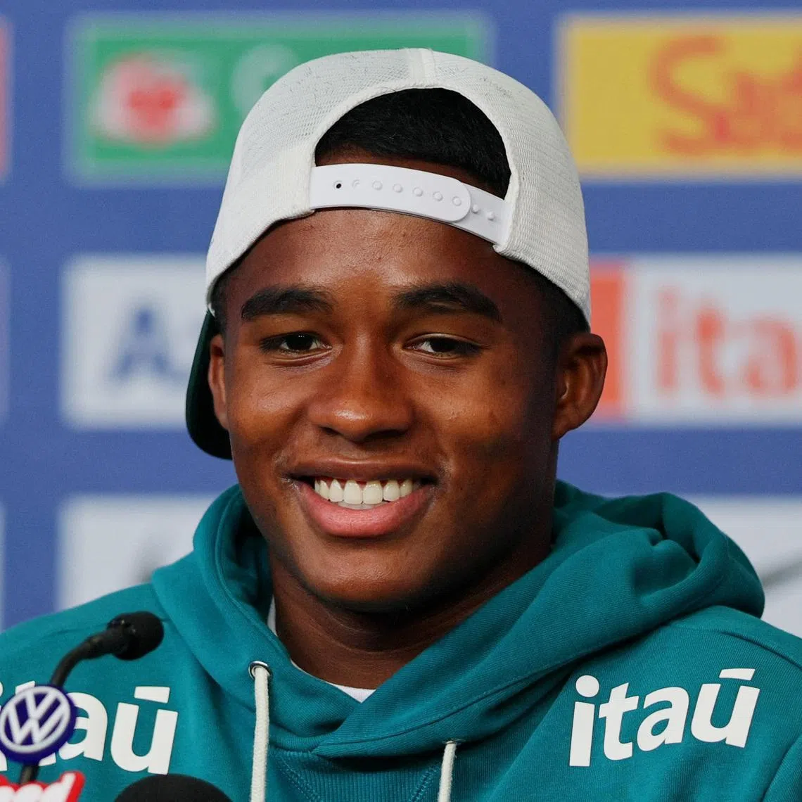Soccer Football - FIFA World Cup 2026 - Brazil Press Conference - The Ridge Hotel, Basking Ridge, New Jersey, U.S. - July 2, 2026 Brazil's Endrick during the press conference IMAGN IMAGES via Reuters/Caean Couto