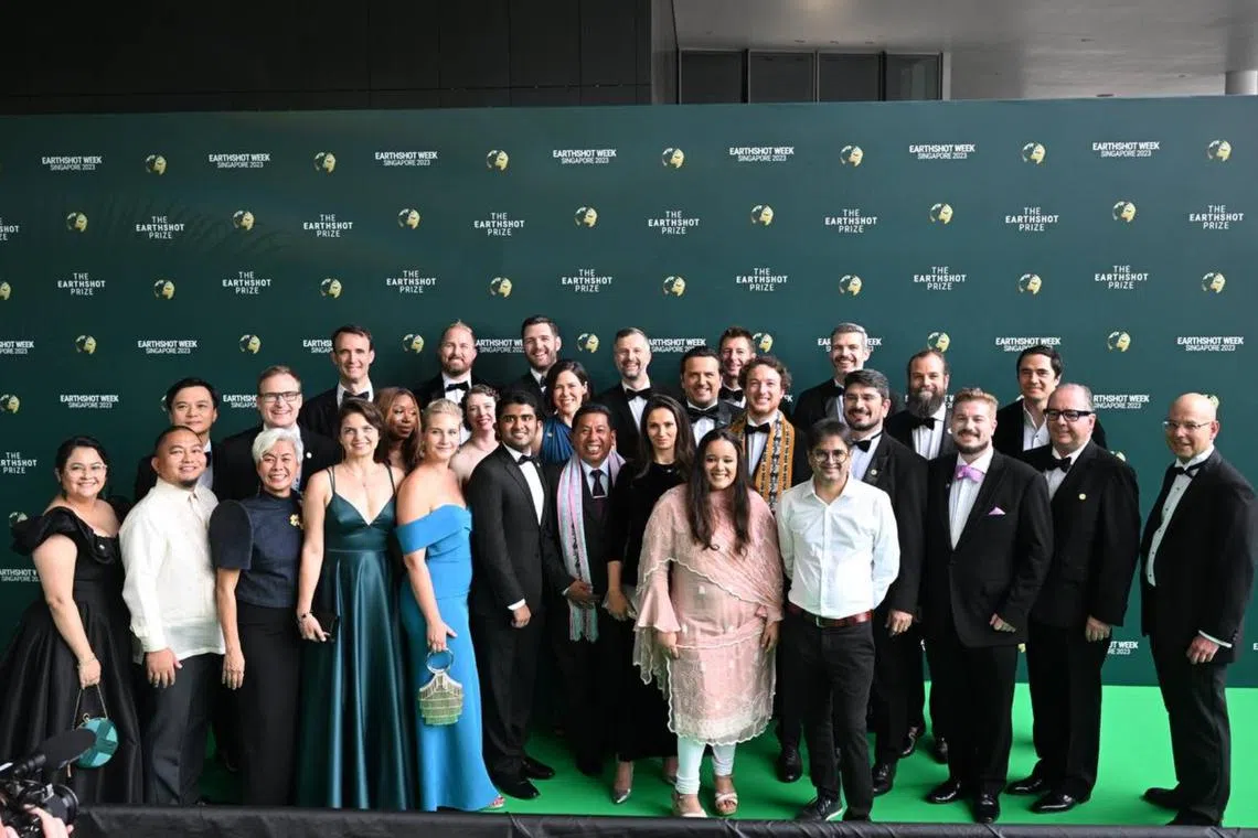 Finalists of the Earthshot Prize Awards at the green carpet at Earthshot Week 2023 at Mediacorp Campus on Nov 7. 