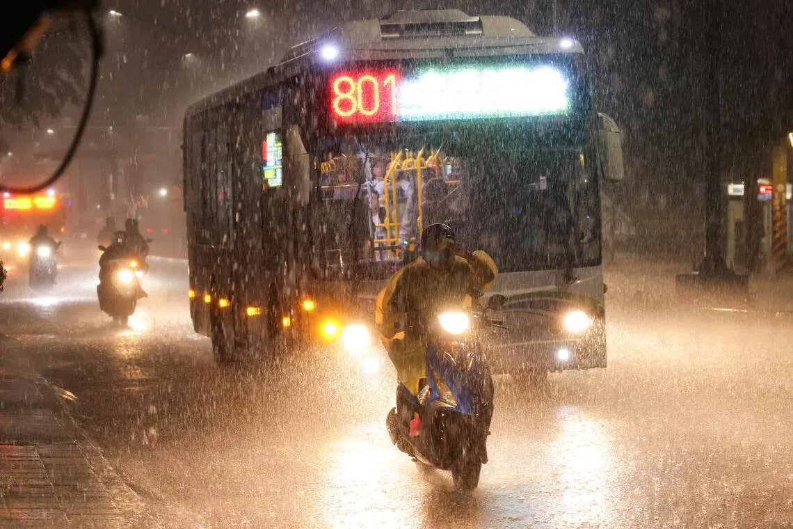 Torrential rain from passing typhoon shuts down southern Taiwan, rail line cut