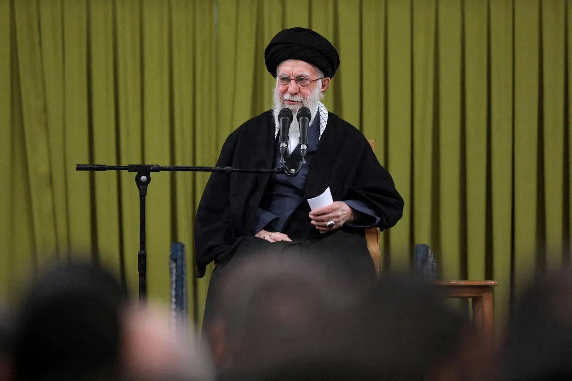 Iran's Supreme Leader Ayatollah Ali Khamenei speaks during a meeting in Tehran, Iran, February 1, 2026. Office of the Iranian Supreme Leader/WANA (West Asia News Agency)/Handout via REUTERS