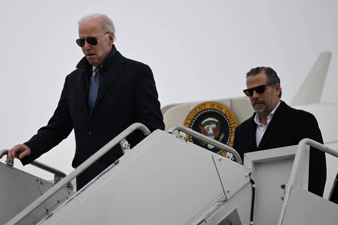 US President Joe Biden (left) and his son  Hunter were the alleged target of a Russian intelligence campaign, involving Ukrainian politicians and a former prosecutor.