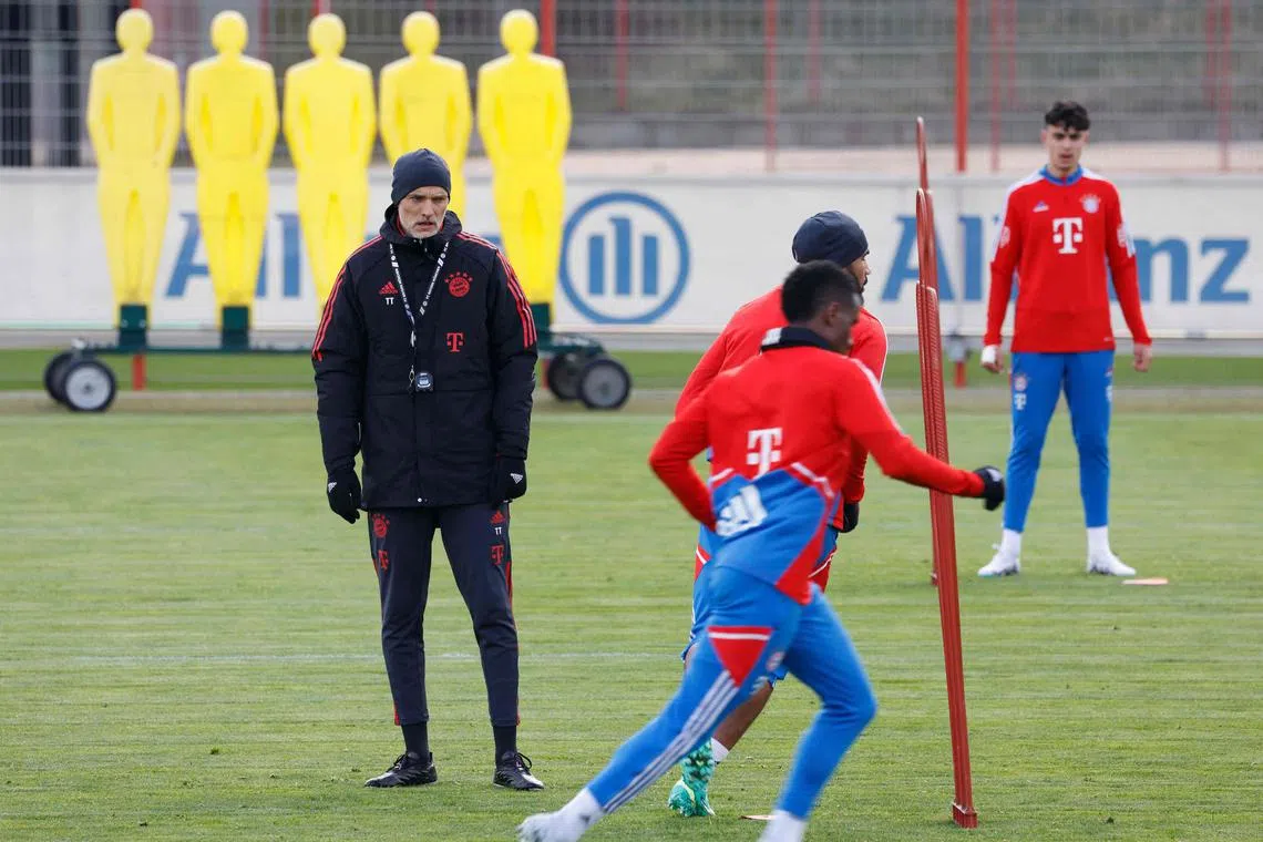 Bayern Munich coach Thomas Tuchel during a training session. The German took Chelsea to victory against Manchester City in the Champions League final in 2021.