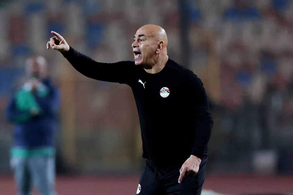 Soccer Football - International Friendly - Egypt v Nigeria - Cairo International Stadium, Cairo, Egypt - December 16, 2025 Egypt coach Hossam Hassan reacts during the match REUTERS/Amr Abdallah Dalsh