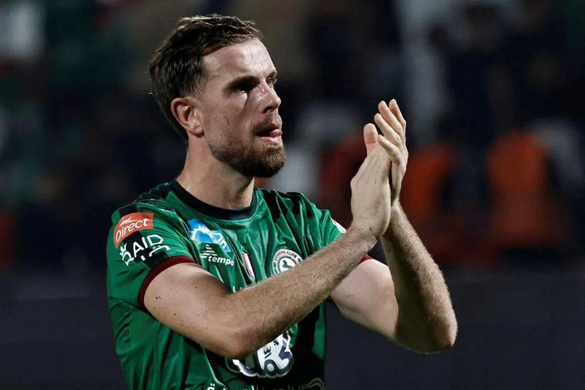 FILE PHOTO: Soccer Football - Saudi Pro League - Al Ettifaq v Al Raed - Prince Mohammed Bin Fahd Stadium, Dammam, Saudi Arabia - November 4, 2023 Al Ettifaq's Jordan Henderson applauds fans after the match REUTERS/Hamad I Mohammed/File Photo