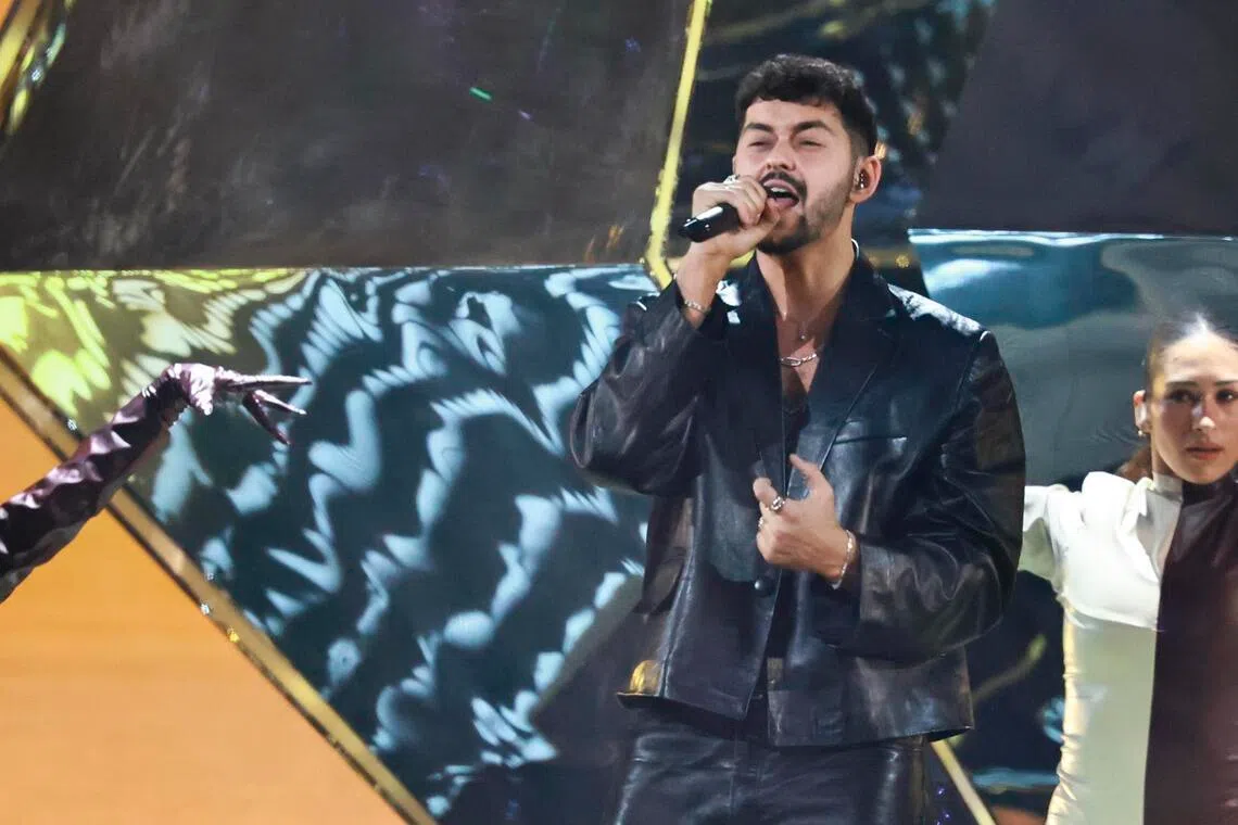 Noam Bettan of Israel performing the song Michelle, during the last dress rehearsals for the grand final of the 70th Eurovision Song Contest in Vienna, Austria, on May 16.