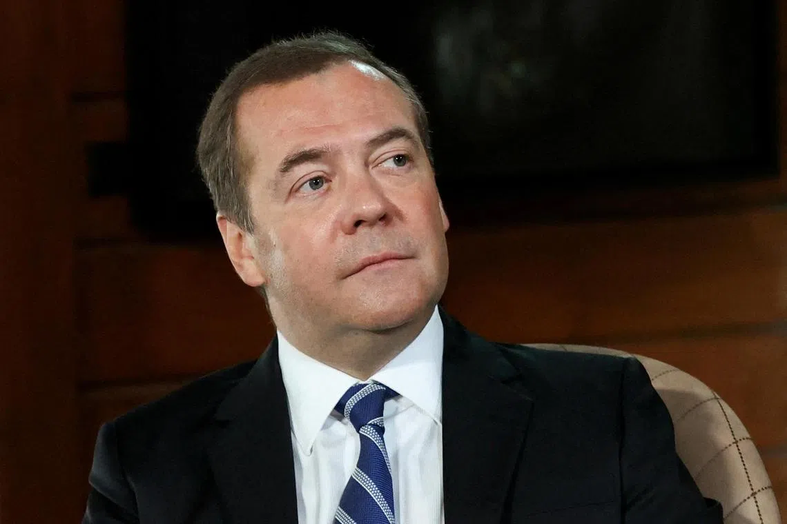 Former Russian President Dmitry Medvedev, an arch loyalist of Vladimir Putin given a new job this week, predicted war between Germany and France next year and a civil war in the United States that would lead to Elon Musk becoming president.