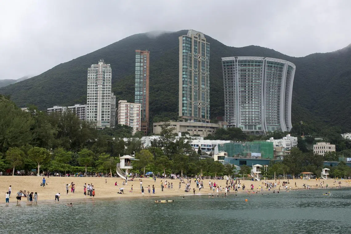 The mansion is in Hong Kong's Repulse Bay, a well-off area of mostly high- and low-rise apartment blocks.