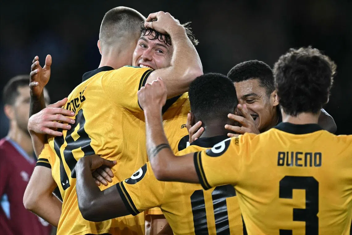 Wolverhampton Wanderers' Jorgen Strand Larsen (centre) came on in the 73rd minute and made an immediate impact, scoring twice in two minutes.