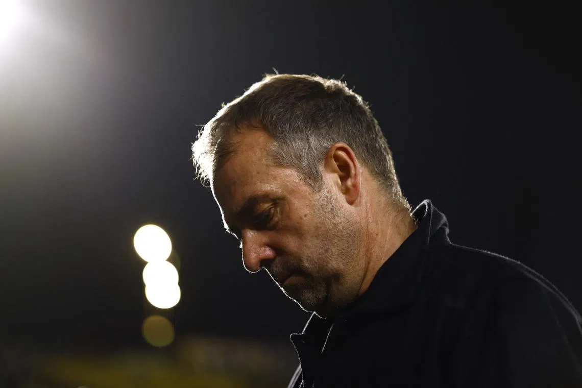 Soccer Football - LaLiga - Las Palmas v FC Barcelona - Estadio Gran Canaria, Las Palmas, Spain - February 22, 2025 FC Barcelona coach Hansi Flick reacts after the match REUTERS/Borja Suarez