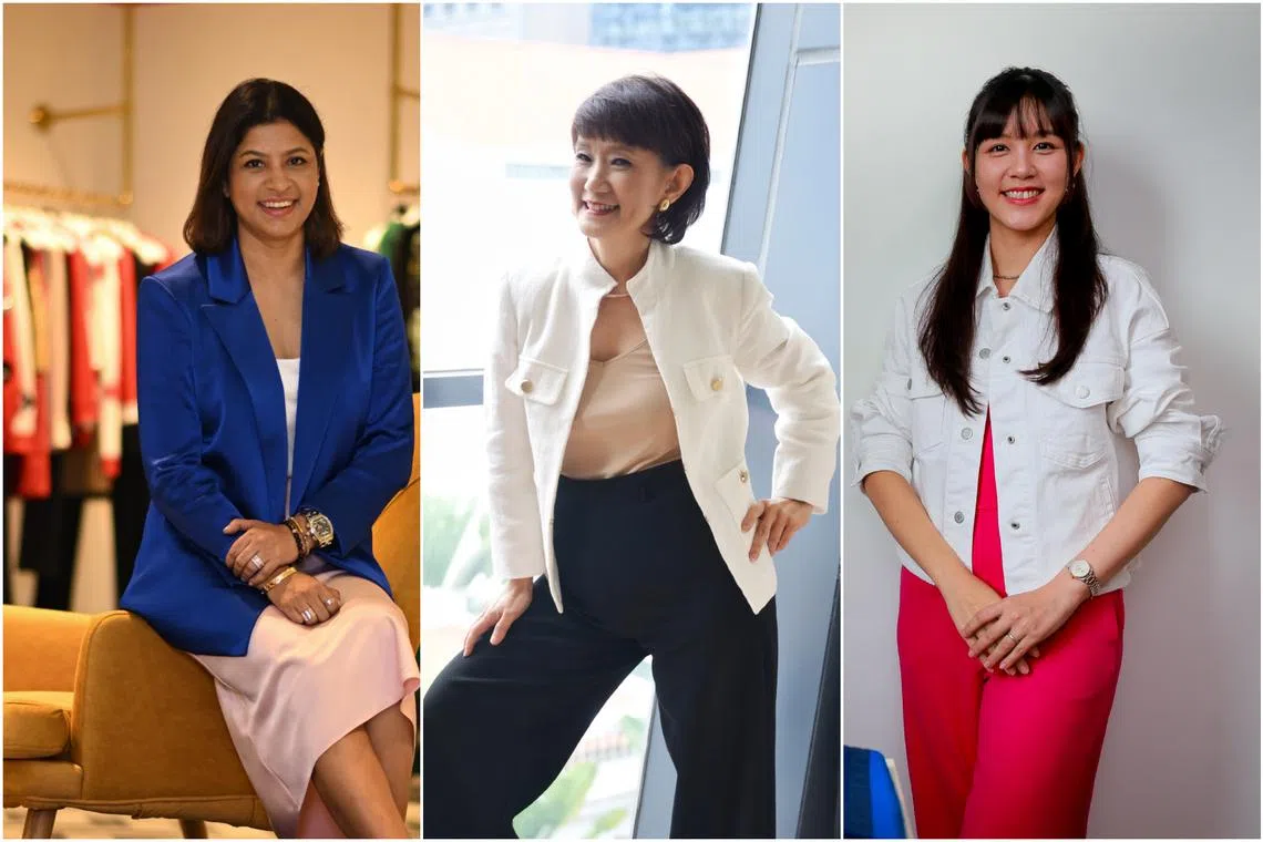(From left) Ms Maninder Krishnan, Ms Jill Lowe and Ms Sheryl Koh dress for success.