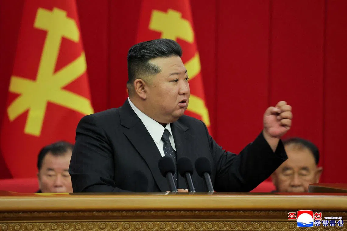 FILE PHOTO: North Korean leader Kim Jong Un attends the 12th Plenary Session of the 8th Central Committee of the Workers' Party of Korea, in Pyongyang, North Korea, in this picture released by North Korea's official Korean Central News Agency on June 24, 2025. KCNA via REUTERS/File Photo