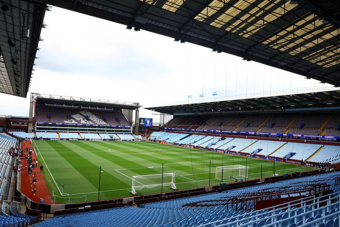 FILE PHOTO: Soccer Football - Champions League - Quarter Final - Second Leg - Aston Villa v Paris St Germain - Villa Park, Birmingham, Britain - April 15, 2025 General view inside the stadium before the match Action Images via Reuters/Matthew Childs/File Photo