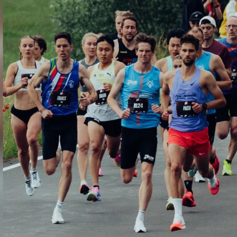 Singaporean middle distance runner Shaun Goh (fourth from left) now owns the mile, 5km and 10km road national records.
