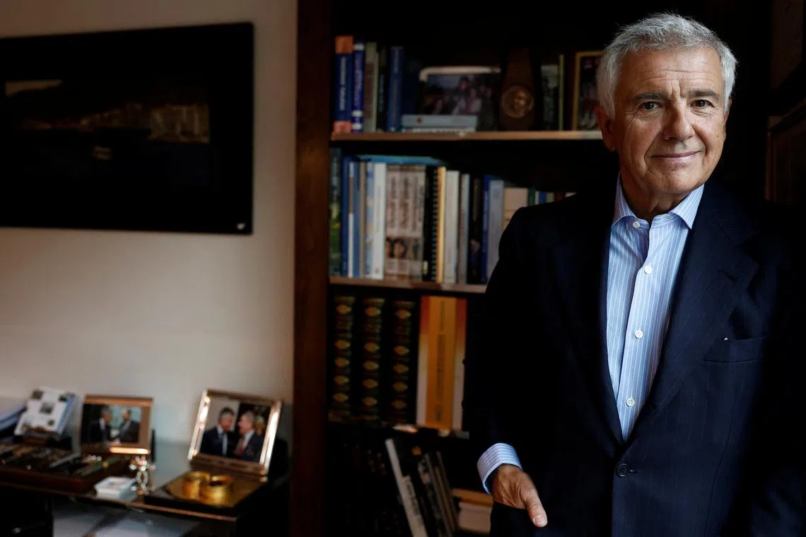 Juan Antonio Samaranch Jr., International Olympic Committee (IOC) presidency candidate, poses in his office after an interview with Reuters in Madrid, Spain, September 25, 2024. REUTERS/Susana Vera