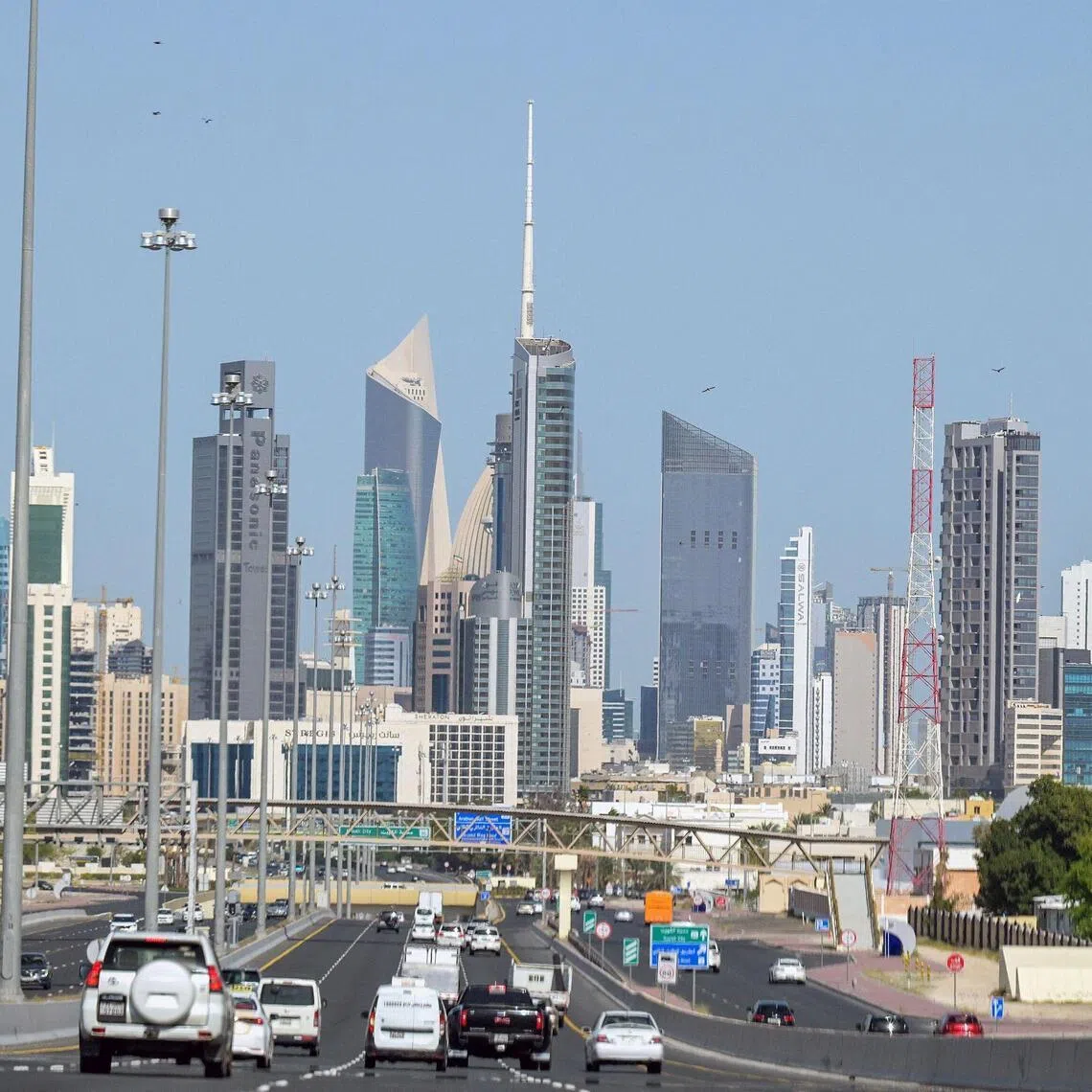 Vehicles driving along the highway leading to and from Kuwait City on March 2.